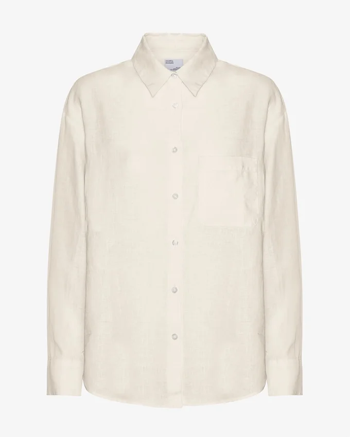 Chemise oversize en lin - Blanc ivoire