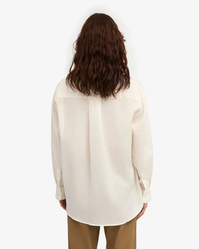 Chemise oversize en lin - Blanc ivoire