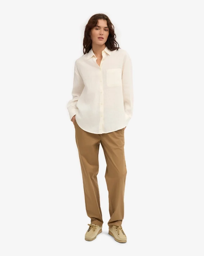 Chemise oversize en lin - Blanc ivoire