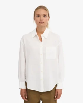 Chemise oversize en lin – Blanc optique