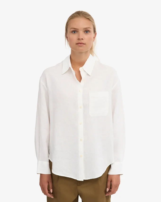 Chemise oversize en lin - Blanc optique