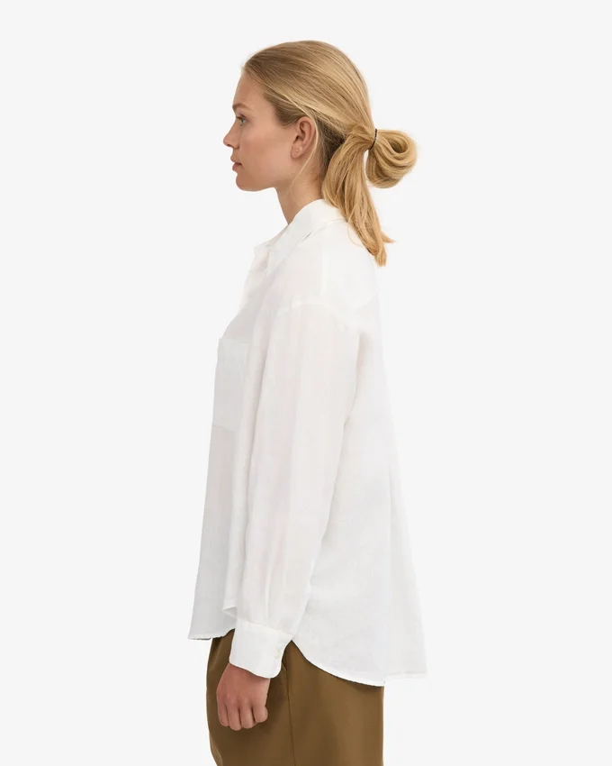 Chemise oversize en lin - Blanc optique