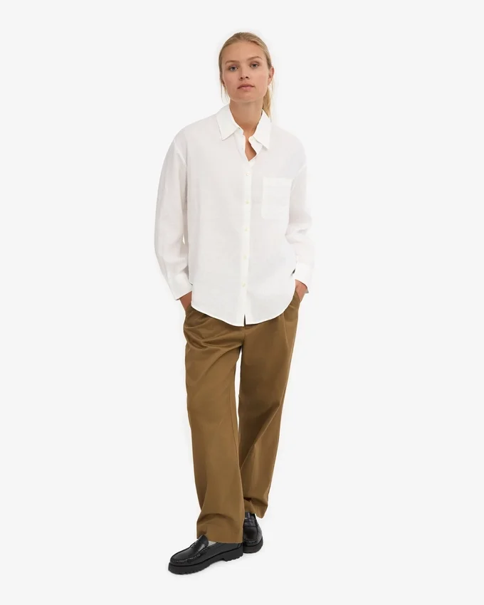 Chemise oversize en lin - Blanc optique