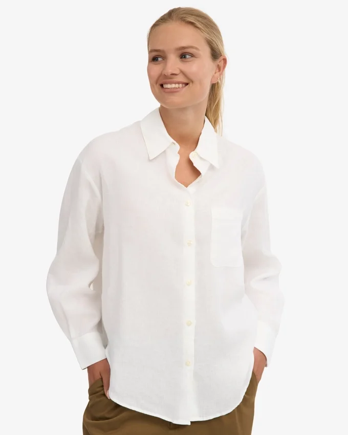 Chemise oversize en lin - Blanc optique