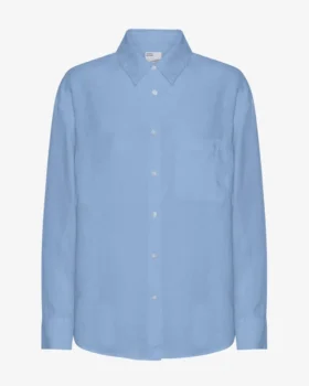 Chemise oversize en lin - Bleu bord de mer