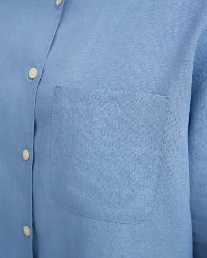 Chemise oversize en lin - Bleu bord de mer