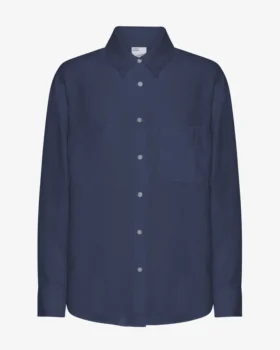 Chemise oversize en lin - Bleu marine
