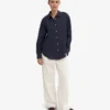 Chemise oversize en lin - Bleu marine