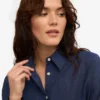 Chemise oversize en lin - Bleu marine