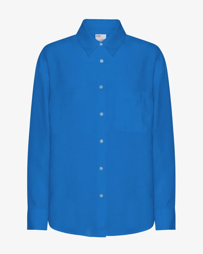 Chemise oversize en lin - Bleu Pacifique