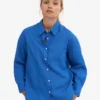 Chemise oversize en lin - Bleu Pacifique