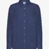 Chemise oversize en lin - Bleu pétrole