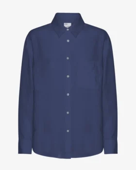 Chemise oversize en lin - Bleu pétrole