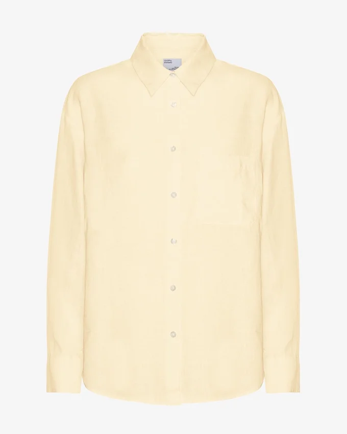 Chemise oversize en lin - Jaune pâle