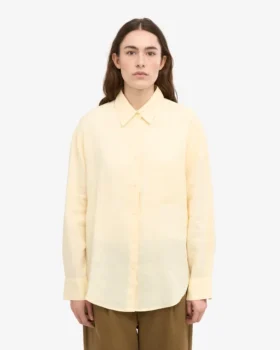 Chemise oversize en lin – Jaune pâle