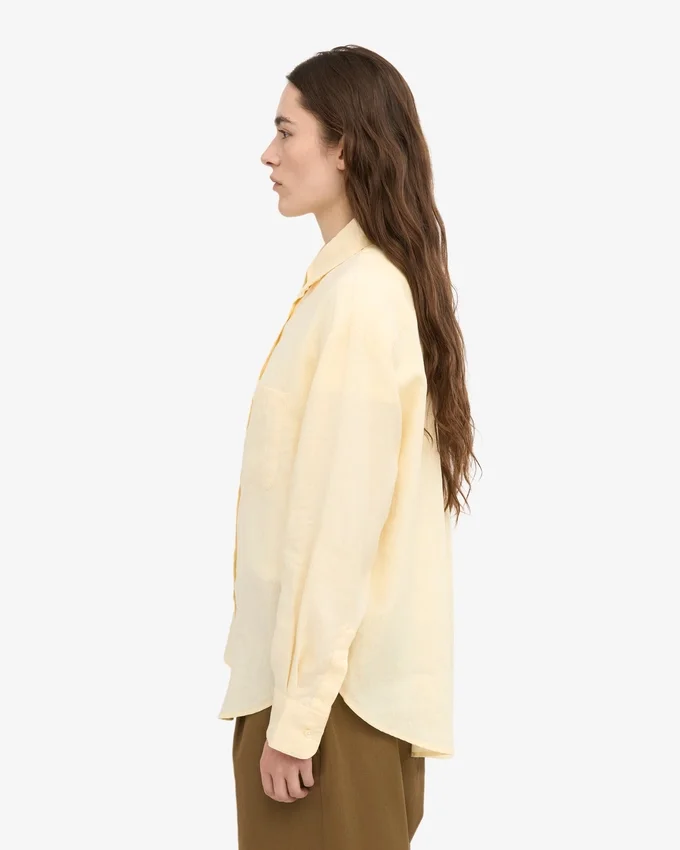 Chemise oversize en lin - Jaune pâle