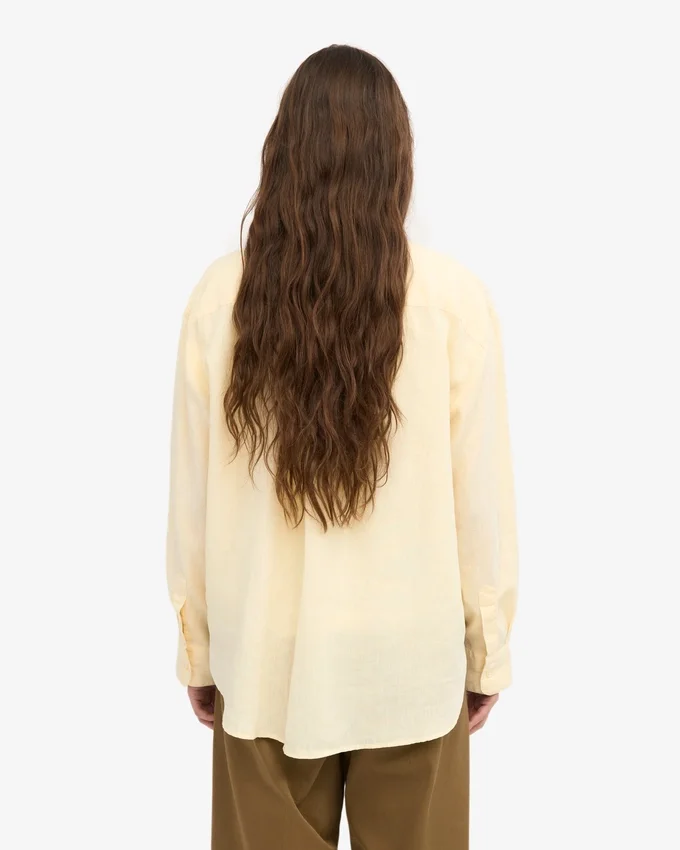 Chemise oversize en lin - Jaune pâle