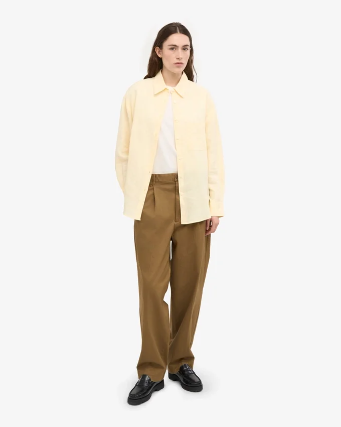 Chemise oversize en lin - Jaune pâle