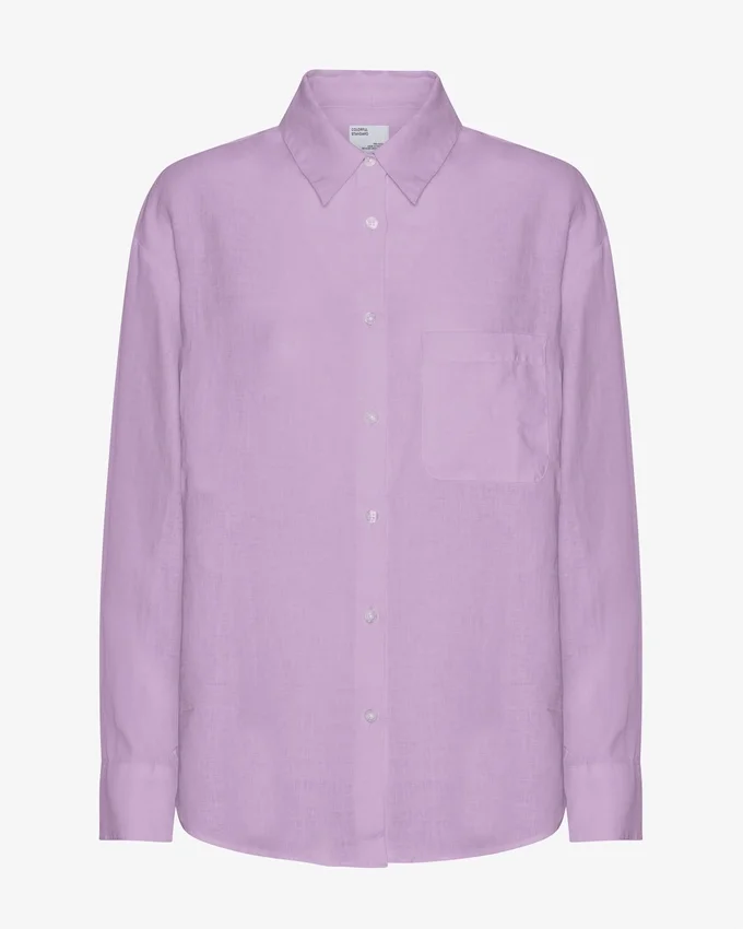 Chemise oversize en lin - Lavande pâle