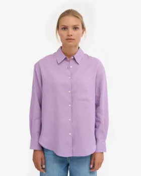 Chemise oversize en lin – Lavande pâle