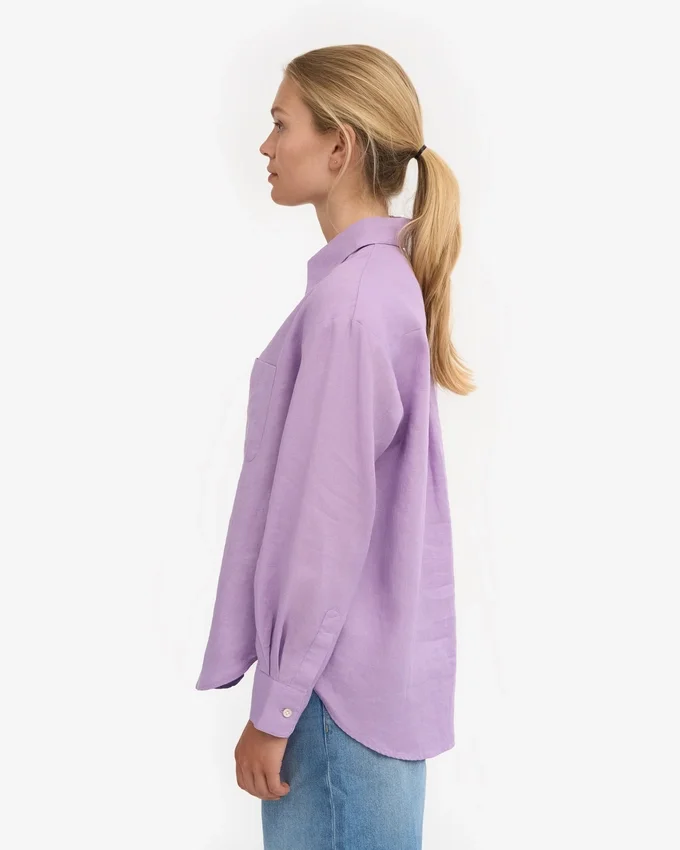 Chemise oversize en lin - Lavande pâle