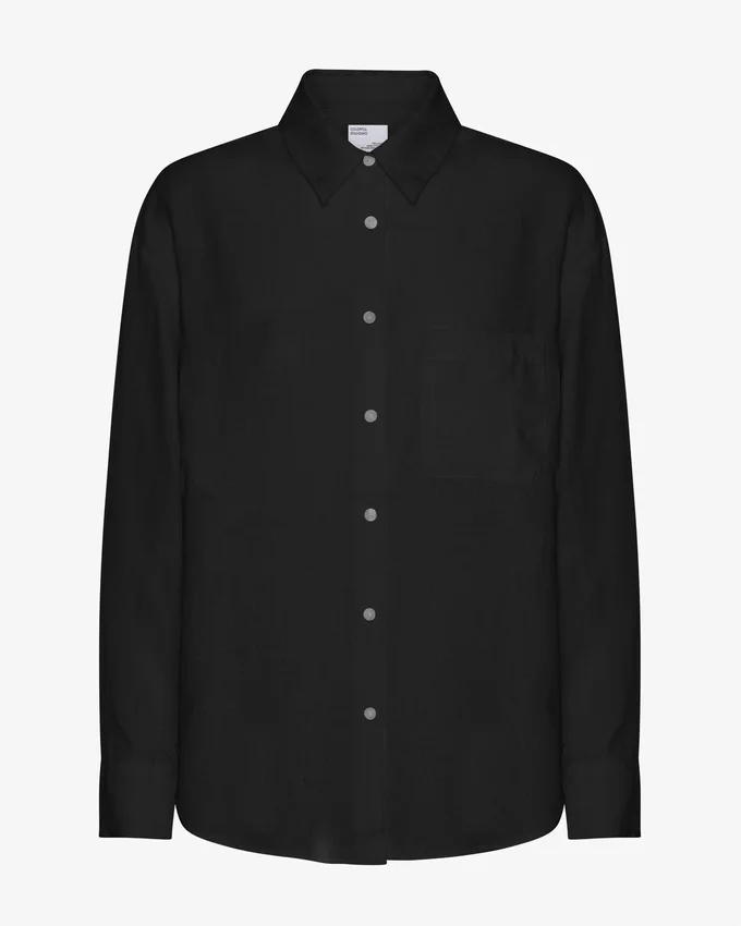 Chemise oversize en lin - Noir intense