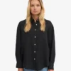 Chemise oversize en lin - Noir intense