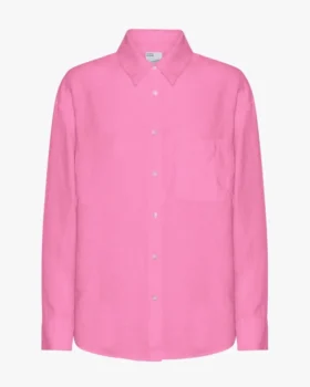 Chemise oversize en lin - Rose bubble-gum