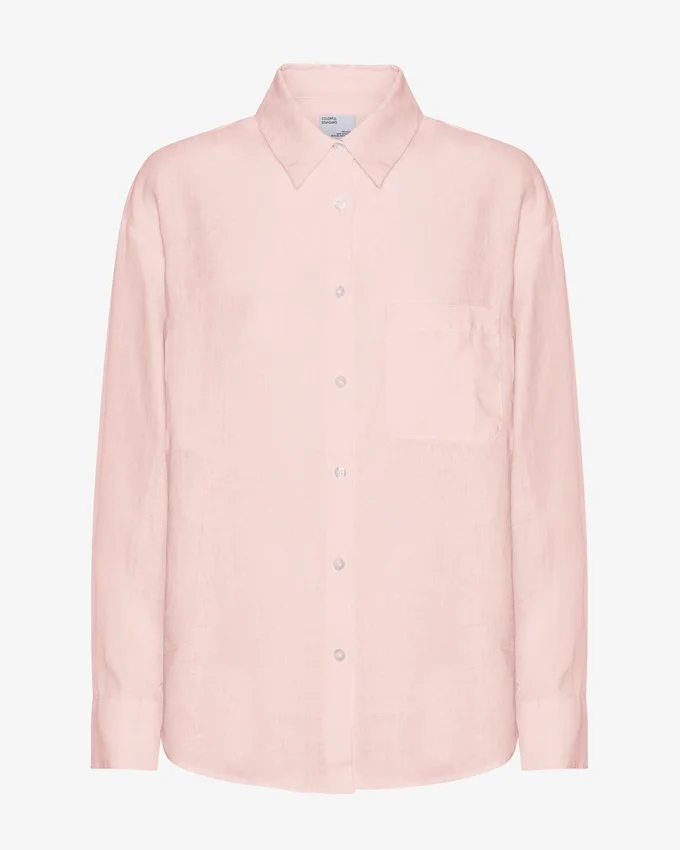 Chemise oversize en lin - Rose délavé
