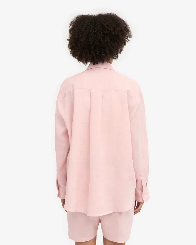 Chemise oversize en lin - Rose délavé
