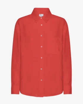 Chemise oversize en lin - Rouge mandarine
