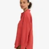 Chemise oversize en lin - Rouge mandarine