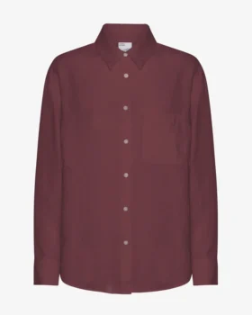 Chemise oversize en lin - Rouge sang de bœuf