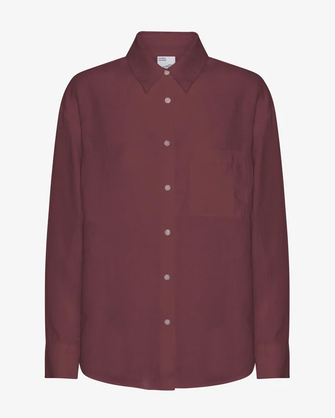 Chemise oversize en lin - Rouge sang de bœuf