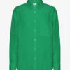 Chemise oversize en lin - Vert Kelly