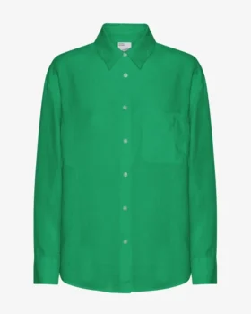 Chemise oversize en lin - Vert Kelly