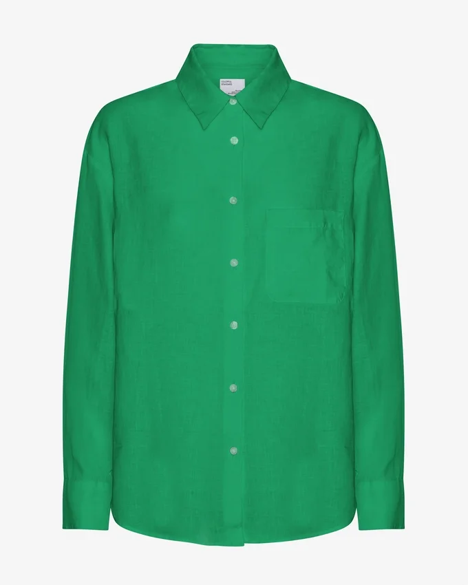 Chemise oversize en lin - Vert Kelly