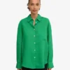 Chemise oversize en lin - Vert Kelly
