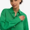 Chemise oversize en lin - Vert Kelly