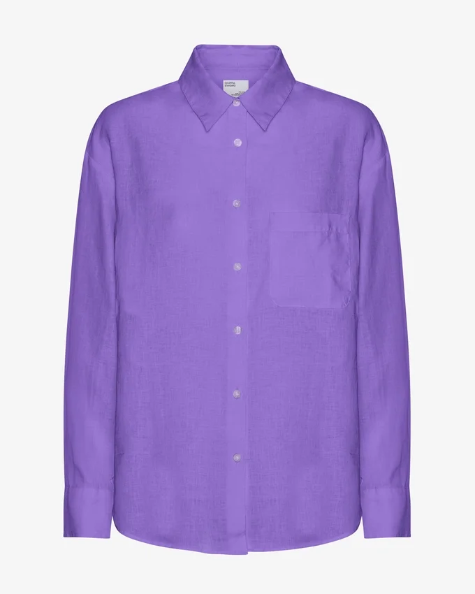 Chemise oversize en lin - Violet ultra