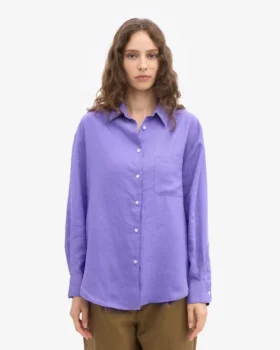 Chemise oversize en lin – Violet ultra