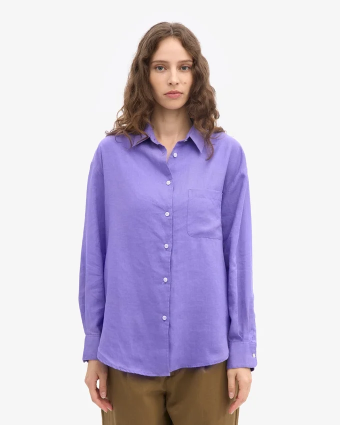 Chemise oversize en lin - Violet ultra
