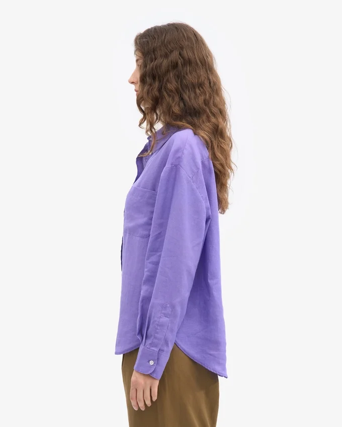 Chemise oversize en lin - Violet ultra