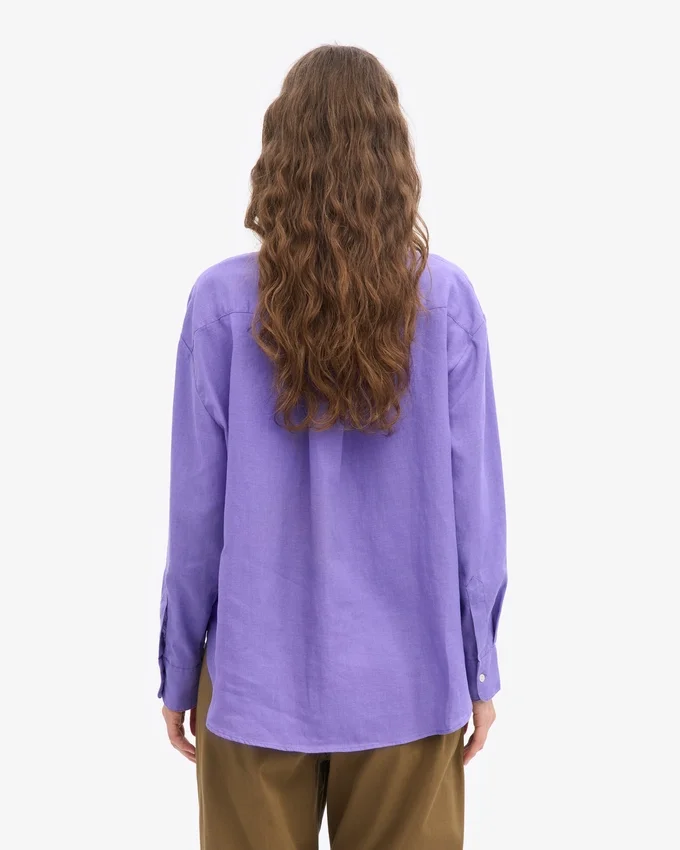 Chemise oversize en lin - Violet ultra