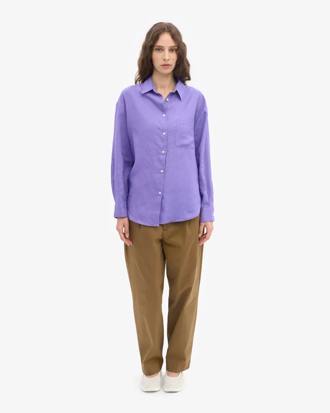Chemise oversize en lin - Violet ultra