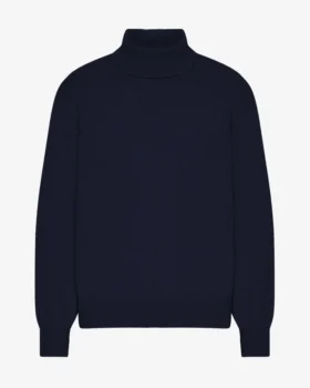 Col roulé en laine mérinos - Bleu marine