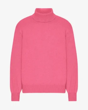 Col roulé en laine mérinos - Rose bubble-gum