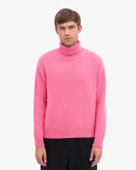 Col roulé en laine mérinos – Rose bubble-gum