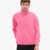 Col roulé en laine mérinos - Rose bubble-gum