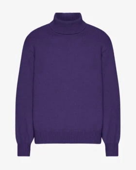 Col roulé en laine mérinos - Violet ultra